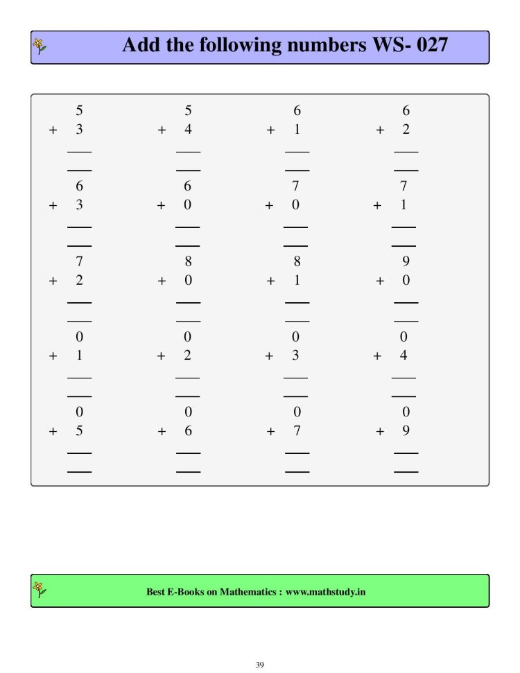 cbse and ncert worksheet for class 1 maths & 1 grade worksheet free ...