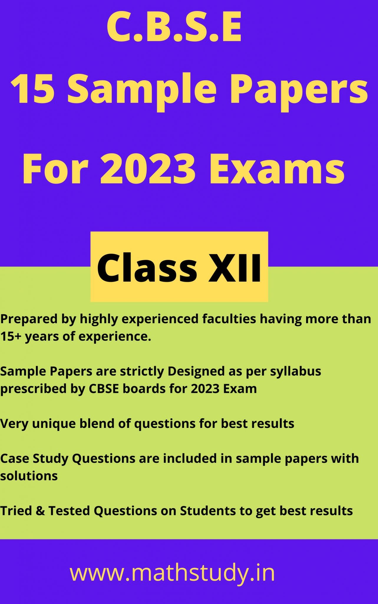 CLASS 12 MATHEMATICS SAMPLE PAPERS FOR 2023 EXAMINATION C B S E 