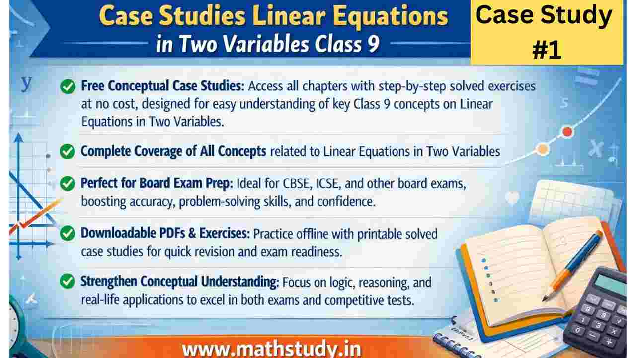Case Study Linear Equations in Two Variables Class 9