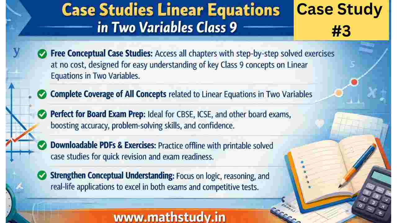 Case Study Questions with Solution Linear Equations Class 9
