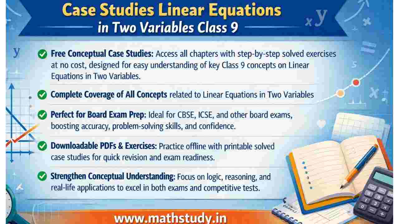 Class 9 Linear Equations in Two Variables Case Studies