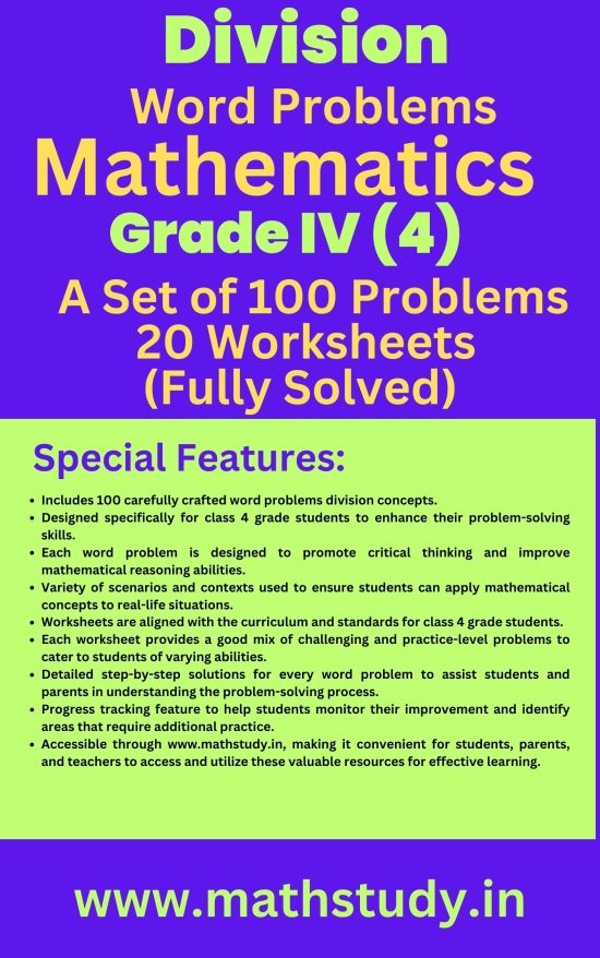 Division Word Problems For Grade 4 With Answers Archives Best E books Mathematics Astrology 