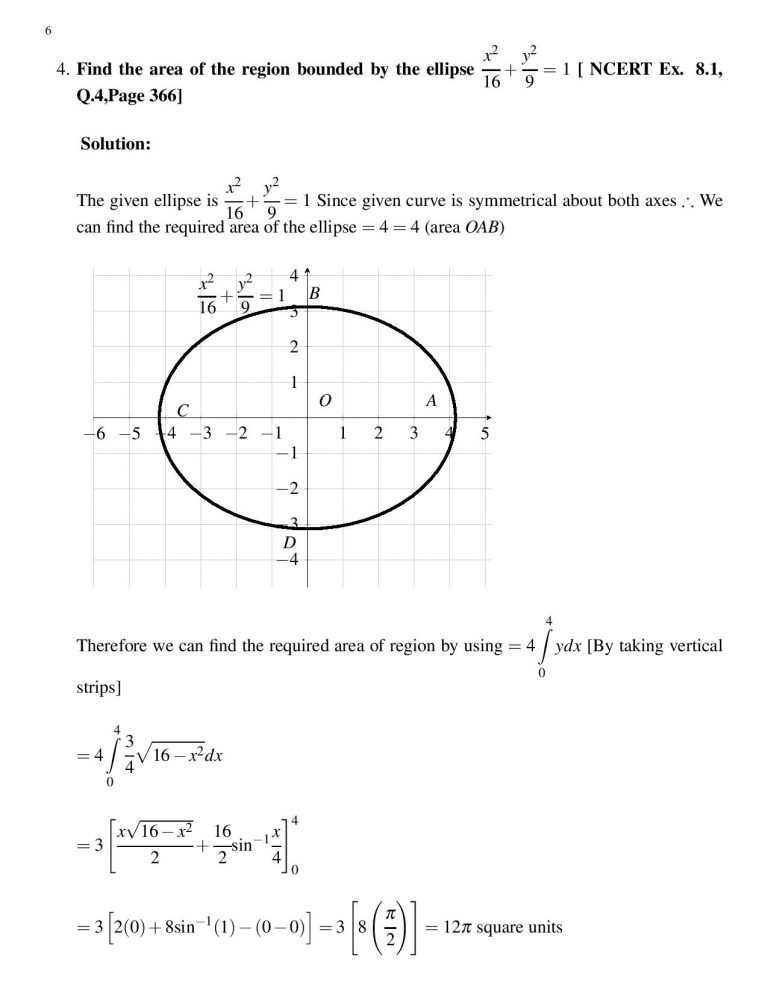 Find the area of the region bounded by the ellipse x^2/16 + y^2/9 = 1 ...