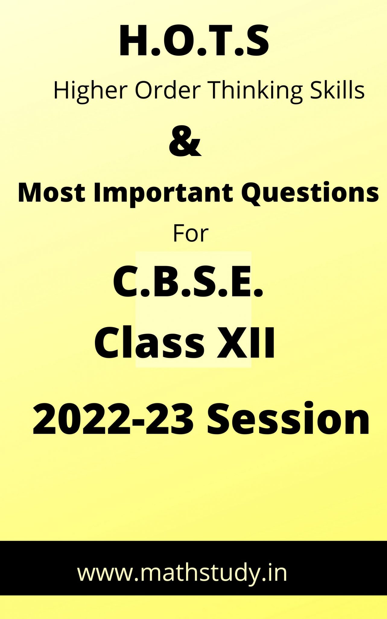 HOTS & IMPORTANT QUESTIONS MATHEMATICS CLASS 12 CBSE - Mathematics- E ...