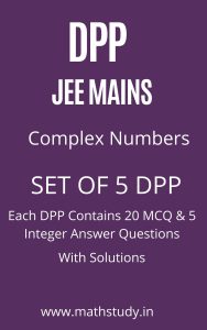 JEE MAIN COMPLEX NUMBERS DPP