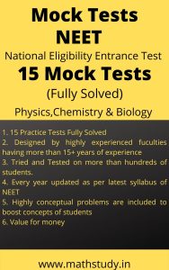 Mock Tests NEET 15 TEST FULLY SOLVED