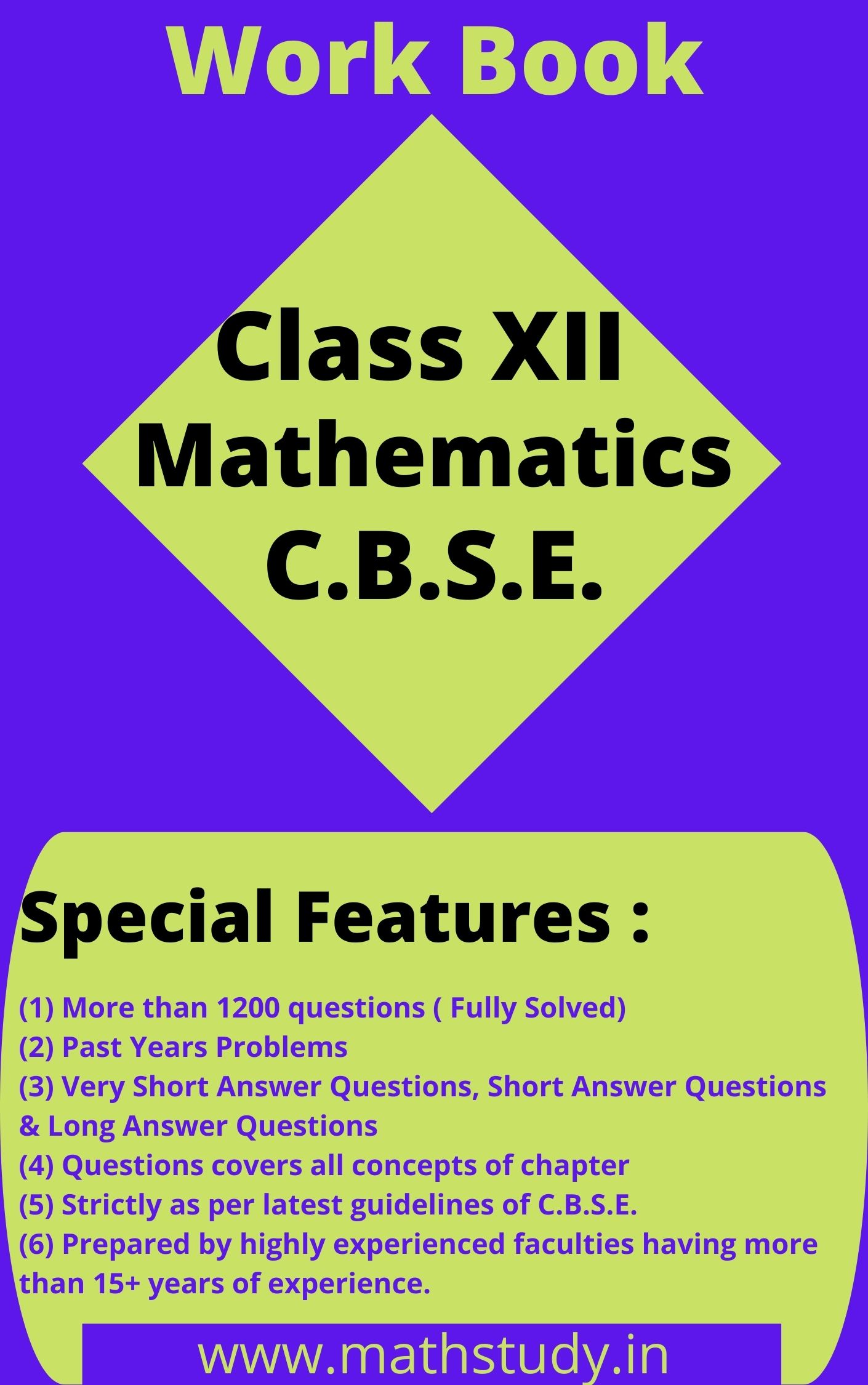 Class 12 math workbook fully solved C.B.S.E.