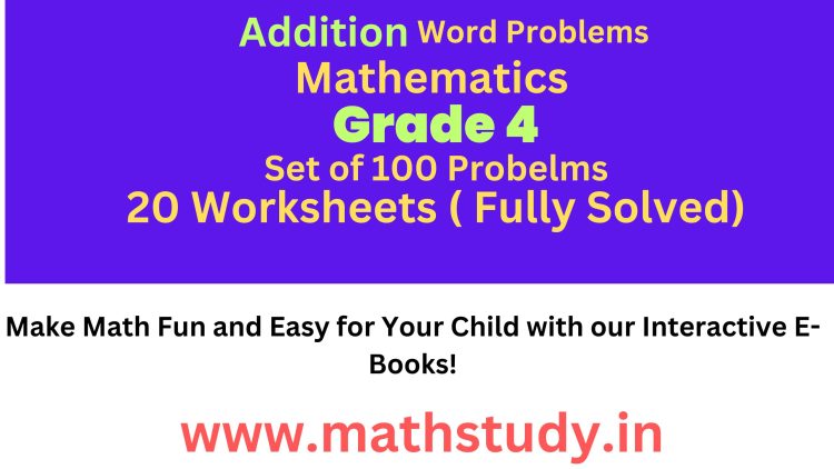 addition word problems class 4 worksheets pdf