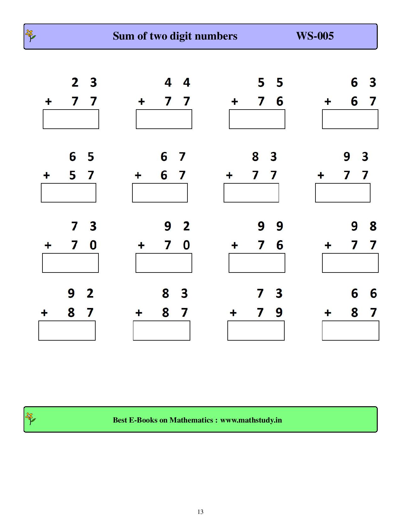 Class 1 Maths Worksheets Pdf Mathematics E Books Sample Papers 