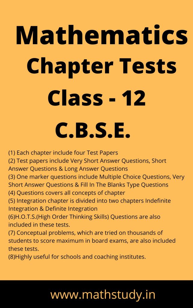 Important Questions For Class 12 Maths Chapter Wise 2024