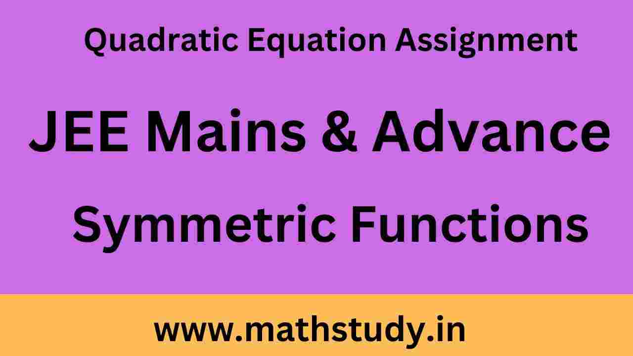 Quadratic Equations for JEE Free download