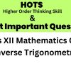 hots and important questions class 12 maths questions and answers
