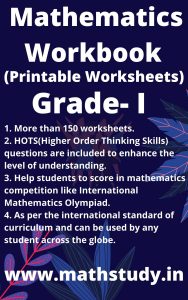 mathematics worksheet for class 1