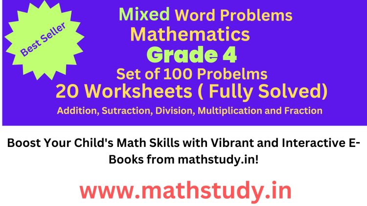 mixed word problems on for class 4 worksheets