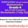 word problems on subtraction for class 4 worksheets